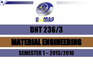 DNT 2363 MATERIAL ENGINEERING SEMESTER 1 20152016 CHAPTER