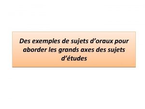 Des exemples de sujets doraux pour aborder les