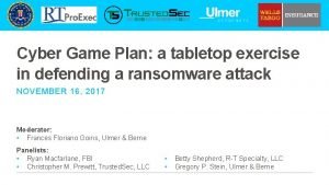 Ransomware tabletop exercise
