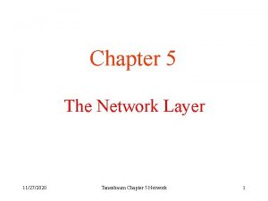 Chapter 5 The Network Layer 11272020 Tanenbaum Chapter