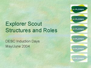 Explorer Scout Structures and Roles DESC Induction Days