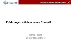 Primo uni mannheim