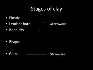 Stages of clay plastic