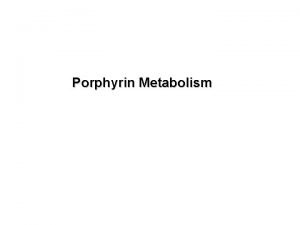 Porphyrin Metabolism Structure and Properties of Iron Protoporphyrin