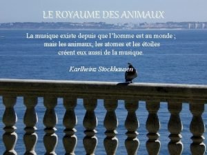 LE ROYAUME DES ANIMAUX La musique existe depuis