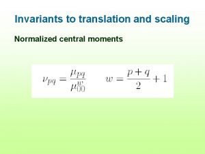 Normalized central moments