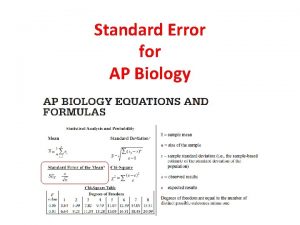 Standard error in biology