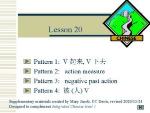 Lesson 20 Pattern 1 Pattern 2 Pattern 3