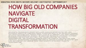 How big old companies navigate digital transformation