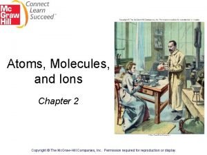Atoms Molecules and Ions Chapter 2 Copyright The