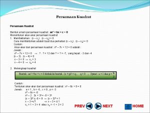 Standard form of quadratic equation