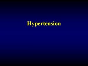Hypertension investigation chart