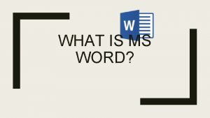 Microsoft word