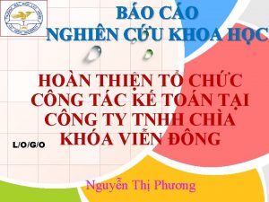 BO CO NGHIN CU KHOA HC HON THIN