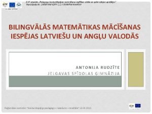 ESF projekts Pedagogu konkurtspjas veicinana izgltbas sistmas optimizcijas