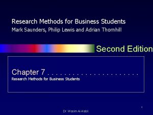 Saunders business research methods