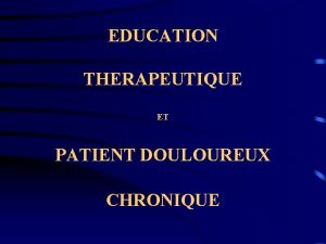 éducation du patient définition