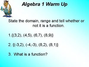 Warm up domain range and functions answer key