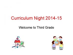 Curriculum Night 2014 15 Welcome to Third Grade