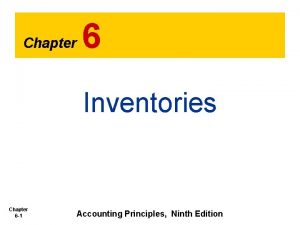 Chapter 6 inventories
