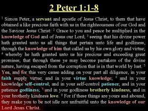 2 Peter 1 1 8 Simon Peter a