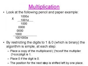 Pencil and paper algorithm