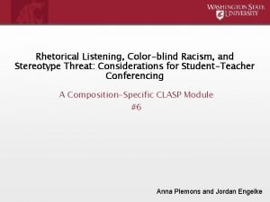 Rhetorical listening definition Rhetorical listening definition