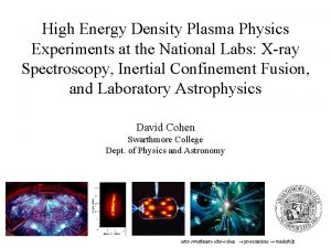 High Energy Density Plasma Physics Experiments at the