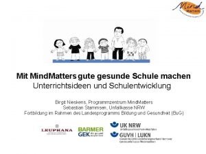 Mit Mind Matters gute gesunde Schule machen Unterrichtsideen