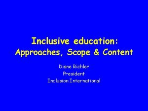 Scope of inclusive education