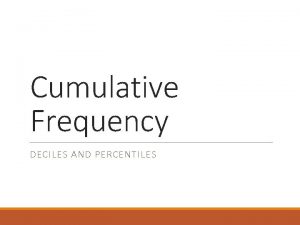 Cumulative frequency formula
