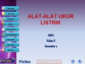 ALATALAT UKUR LISTRIK SMA Kelas X Semester 2