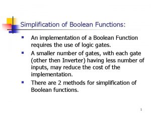 Simplification of boolean functions