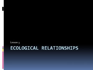 3 ecological relationships