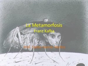 La Metamorfosis Franz Kafka Prof Carlos Garcs Muoz