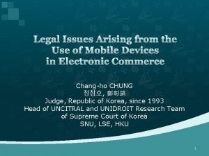 Legal Issues Arising from the Use of Mobile
