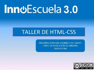 3 0 TALLER DE HTMLCSS PRESENTACIN PARA ALUMNOS