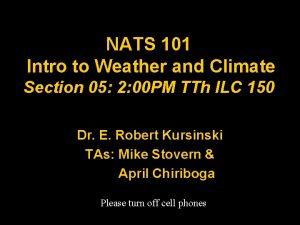 NATS 101 Intro to Weather and Climate Section