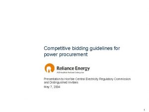 Competitive bidding guidelines for power procurement