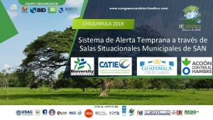 CHIQUIMULA 2018 Sistema de Alerta Temprana a travs