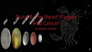 Pluto The Dwarf Planets And Cancer By JOSIAH