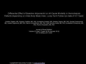 Differential Effect of Baseline Adiponectin on AllCause Mortality