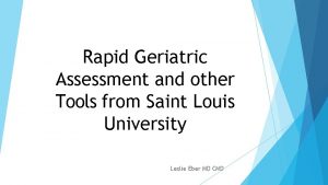 Rapid geriatric assessment