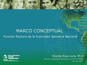 MARCO CONCEPTUAL Funcin Rectora de la Autoridad Sanitaria