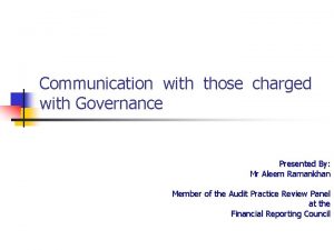 Those charged with governance definition