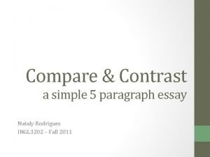 5 paragraph compare and contrast essay