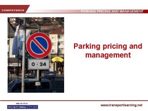 Parking pricing strategy Parking pricing strategy