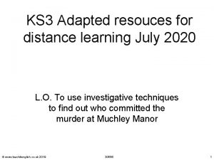 KS 3 Adapted resouces for distance learning July