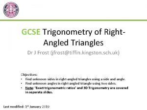 Trigonometry right angled triangles