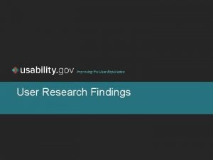 Key findings in research example